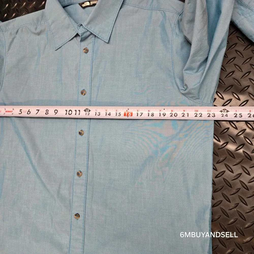 The North Face Mens Blue Long Sleeve Button Down‎ Shirt NF0A3KEZ Large
